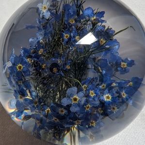 Hafod Grange Paperweight made in the UK - Forget me Not flowers